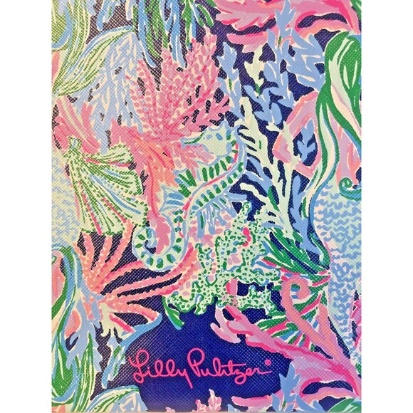 Lilly Pulitzer Multicolor Gold Detail Makeup Travel Zip Bag  Marine Coastal New - Picture 4 of 13